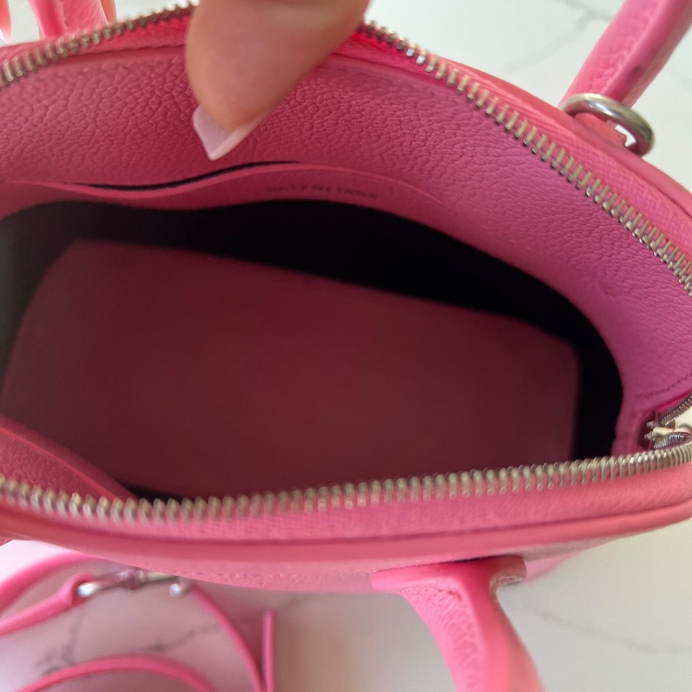 BALENCIAGA Pink Grained Calfskin XXS Ville Top Handle Bag - Picture 6 of 7